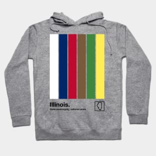 Illinois State Flag  // Original Minimalist Artwork Poster Design Hoodie